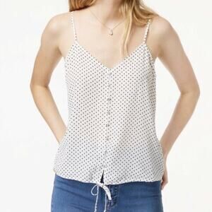 Hippie Rose Top Polka Dot V Neck Faux Button